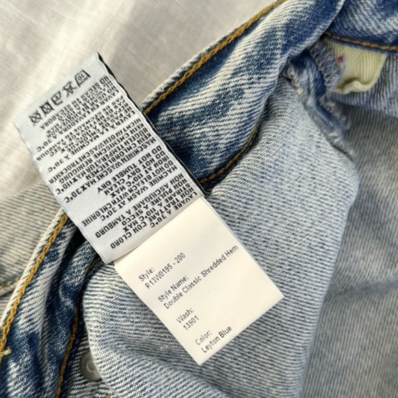 R13 Denim Double Classic ShreddedHem Skirted Jeans - Picture 16 of 16